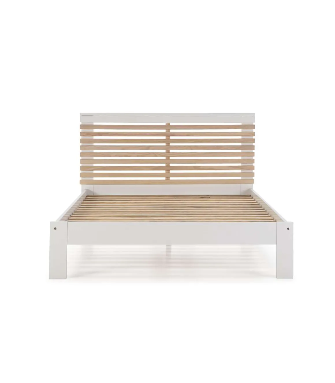 Cama para dormitorio matrimonio Xana acabado blanco. Para colchón 140x190 cm.