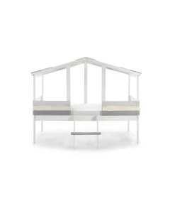 Cama tipo cabaña modelo Unai acabado gris, 206cm(largo) 165cm(ancho) 131cm(alto).