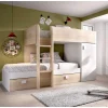 Cama tren Baeza montaje reversible en natural-blanco 150 cm(alto)255 cm(ancho)111 cm(largo)