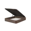 Canape abatible Global de Sonpura madera wengue tapa tapizada de 80x190.