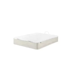 Canape abatible Global de Sonpura madera acabado blanco artico tapa tapizada de 150x200..