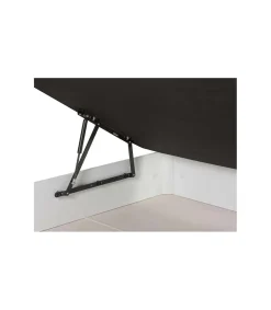 Canape abatible Line de Sonpura madera acabado blanco tapa tapizada de 105x190cm..