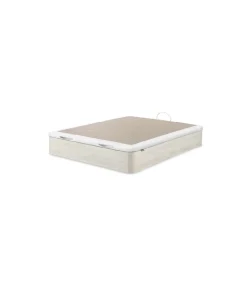 Canape abatible Line de Sonpura madera acabado blanco artico tapa tapizada de 150x200cm.