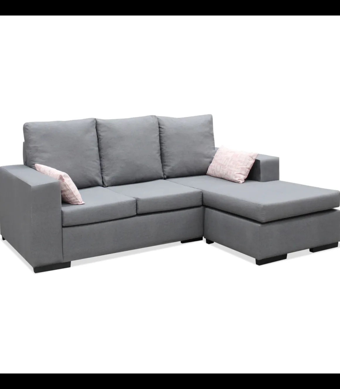 Chaiselongue reversible Redondela en gris, 187 cm (ancho) x 145 cm (fondo) x 87 cm (alto)
