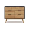 Cómoda para dormitorio modelo Julen 7 cajones acabado cera/bocamina, 120cm(ancho) 83cm(alto) 40cm (largo)