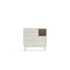 Cómoda para dormitorio modelo Corvo 1 hueco 4 cajones acabado crema, 40cm(ancho) 90cm(alto) 90cm (largo)