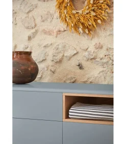 Cómoda para dormitorio modelo Corvo 1 hueco 7 cajones acabado gris perla, 40cm(ancho) 90cm(alto) 120cm (largo)