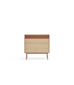 Cómoda para dormitorio modelo Yoko 4 cajones acabado roble/teja, 45cm(ancho) 86cm(alto) 90cm (largo)