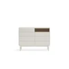 Cómoda para dormitorio modelo Corvo 1 hueco 7 cajones acabado crema, 40cm(ancho) 90cm(alto) 120cm (largo)
