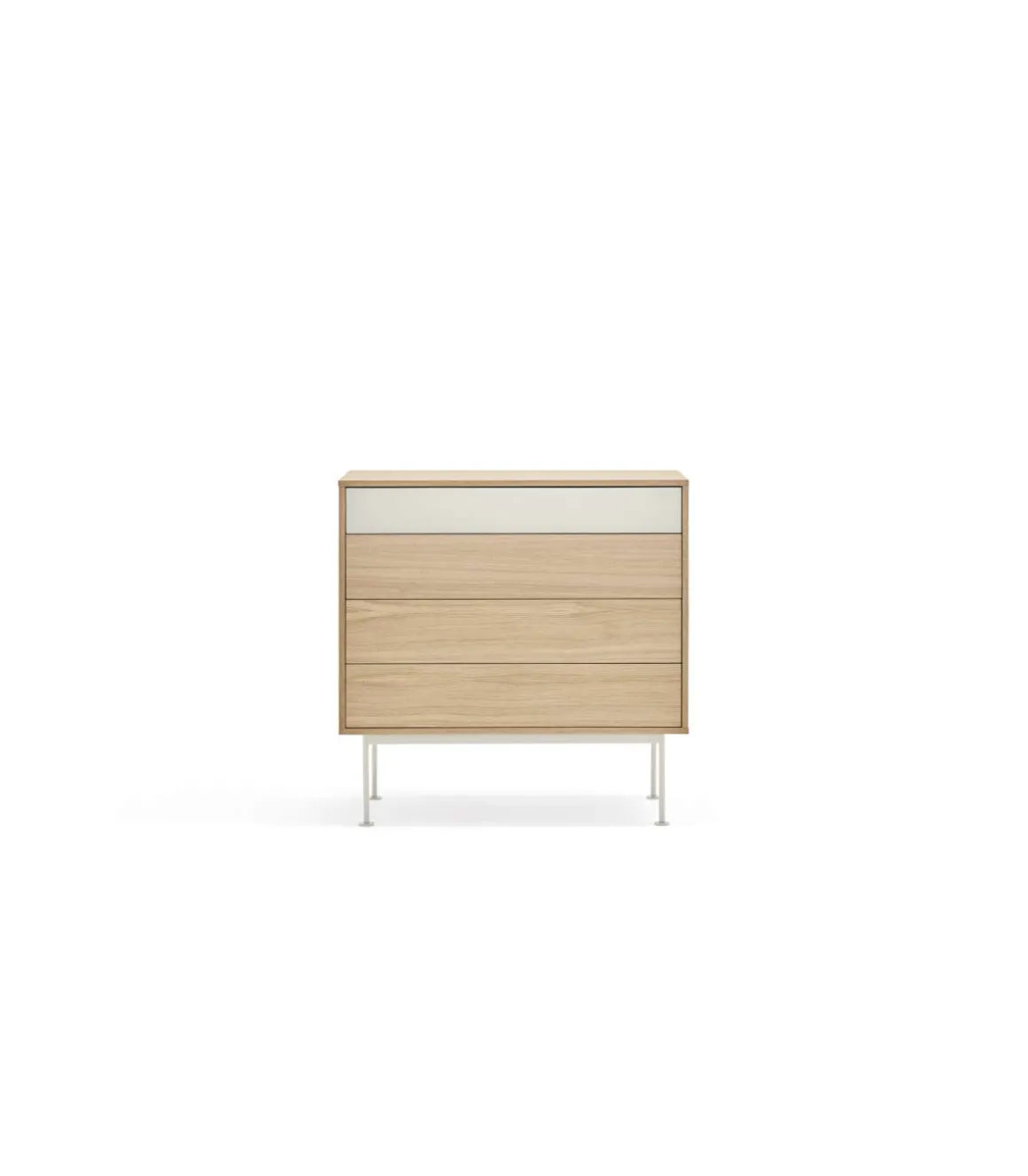 Cómoda para dormitorio modelo Yoko 4 cajones acabado roble/crema, 45cm(ancho) 86cm(alto) 90cm (largo)