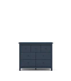 Cómoda para dormitorio modelo Miguel 4+ 3 cajones acabado azul, 110cm(ancho) 80cm(alto) 40cm(fondo).