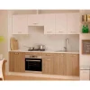 Cocina completa con encimera y con zocalo 240 cm(ancho) color roble-blanco KIT-KIT