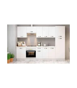 Cocina completa con zocalo y con encimera de 3 metros(ancho) color blanco KIT-KIT