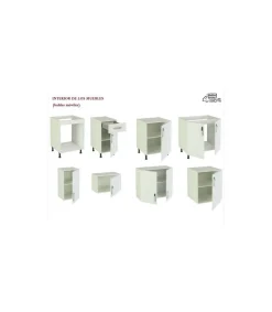 Cocina completa con zocalo y con encimera 240 cm(ancho) color roble albar/gris parís KIT-KIT