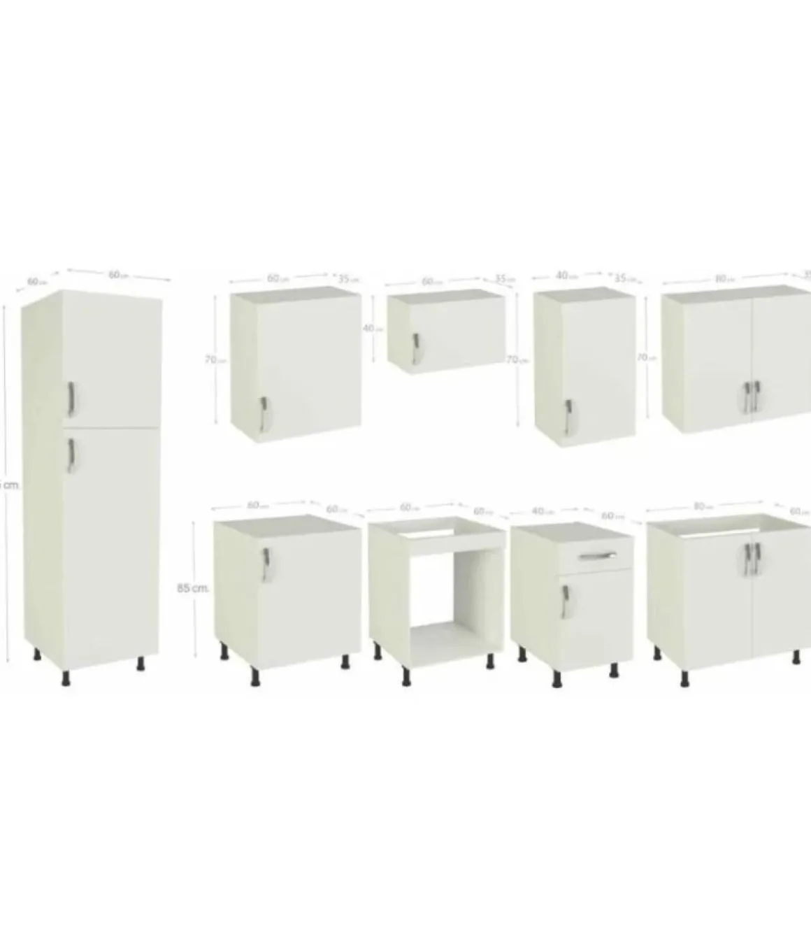 Cocina completa con zocalo y encimera 3 metros(ancho) color roble cortez, KIT-KIT