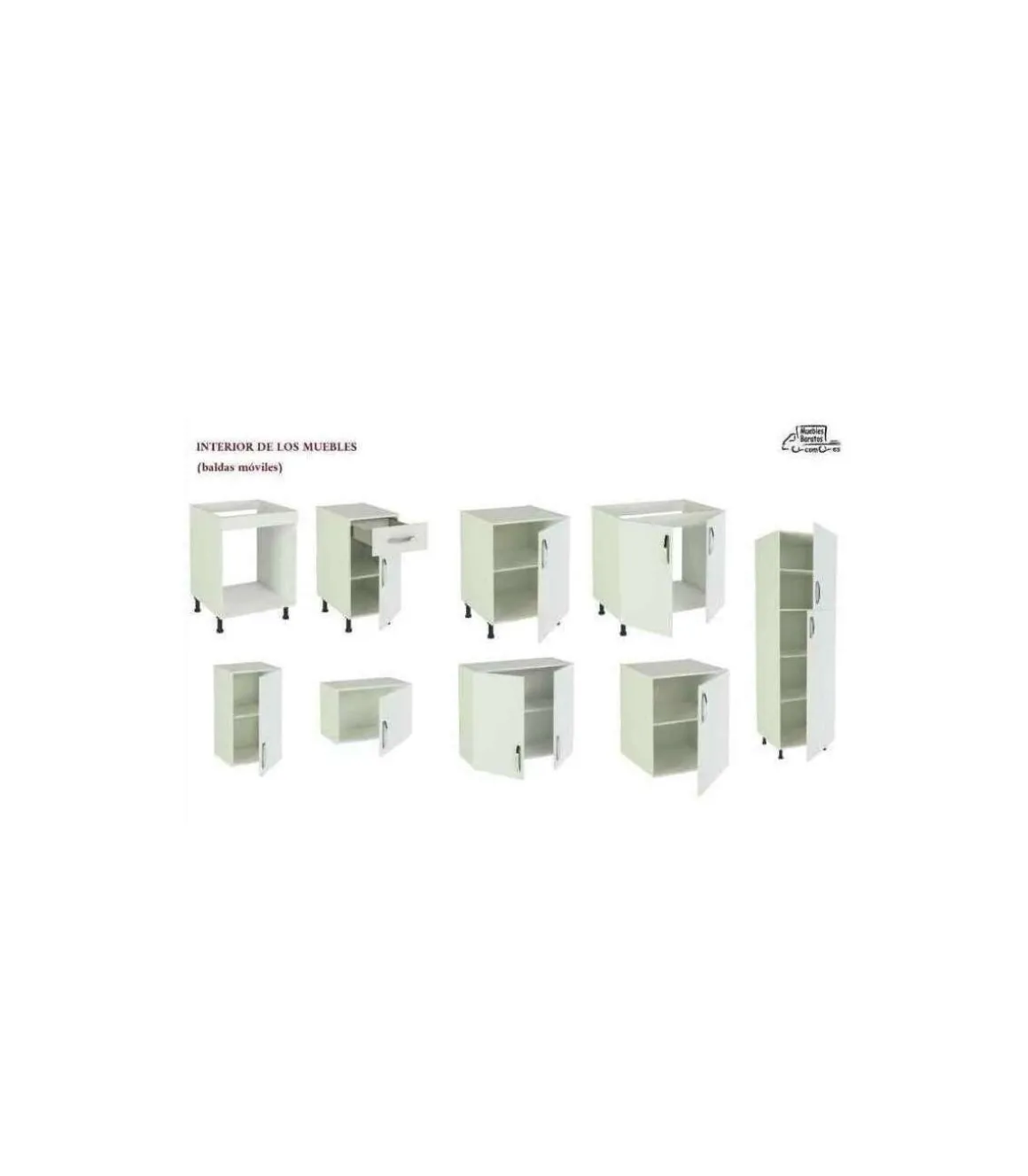 Cocina completa con zocalo y encimera 3 metros(ancho) color roble cortez, KIT-KIT