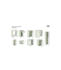 Cocina completa con zocalo y encimera 3 metros(ancho) color roble albar/gris parís KIT-KIT