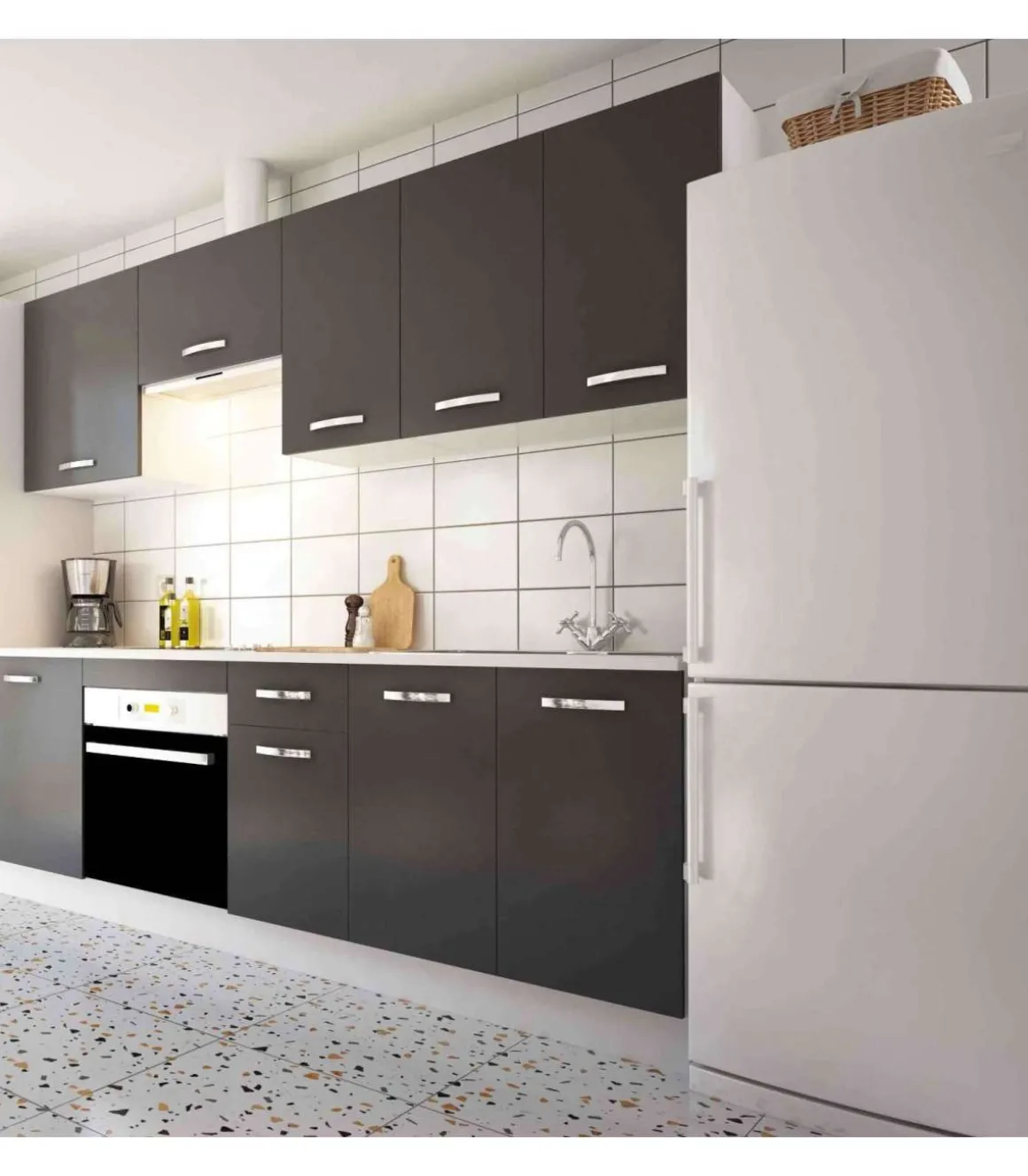 Cocina completa incluye zocalo y encimera 240 cm(ancho) color gris parís KIT-KIT
