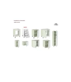 Cocina completa KIT-KIT NEW de 3 metros con zocalo y encimera color blanco/roble albar