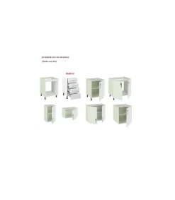 Cocina completa KIT-KIT NEW de 2,40 metros sin zocalo y sin encimera color blanco