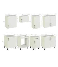 Cocina completa sin encimera y sin zocalo 240 cm(ancho) color roble-blanco KIT-KIT