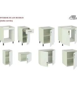 Cocina completa sin encimera y sin zocalo 240 cm(ancho) color roble-blanco KIT-KIT
