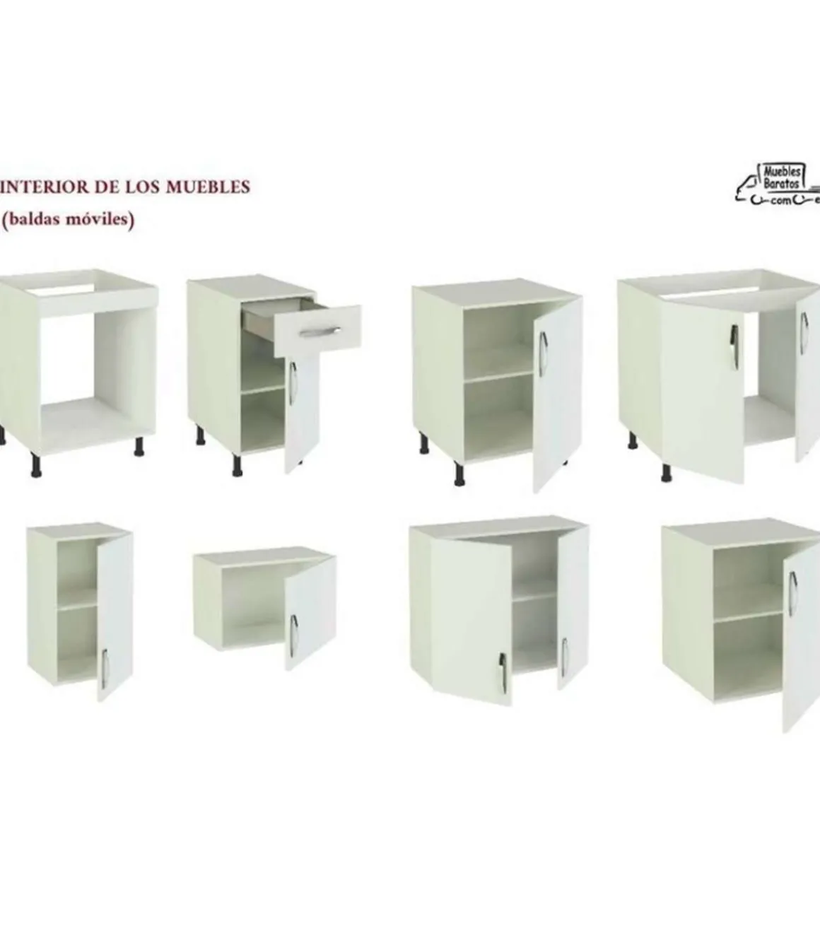 Cocina completa sin encimera y sin zocalo 240 cm(ancho) color roble-blanco KIT-KIT