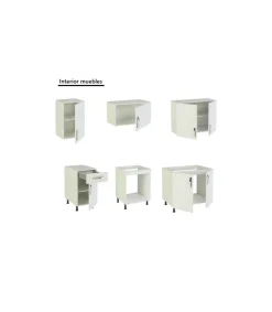 Cocina completa sin encimera y sin zocalo de 180 cm(ancho) color blanco KIT-KIT