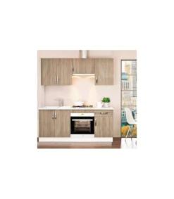 Cocina completa sin encimera y sin zocalo de180 cm(ancho) color roble KIT-KIT