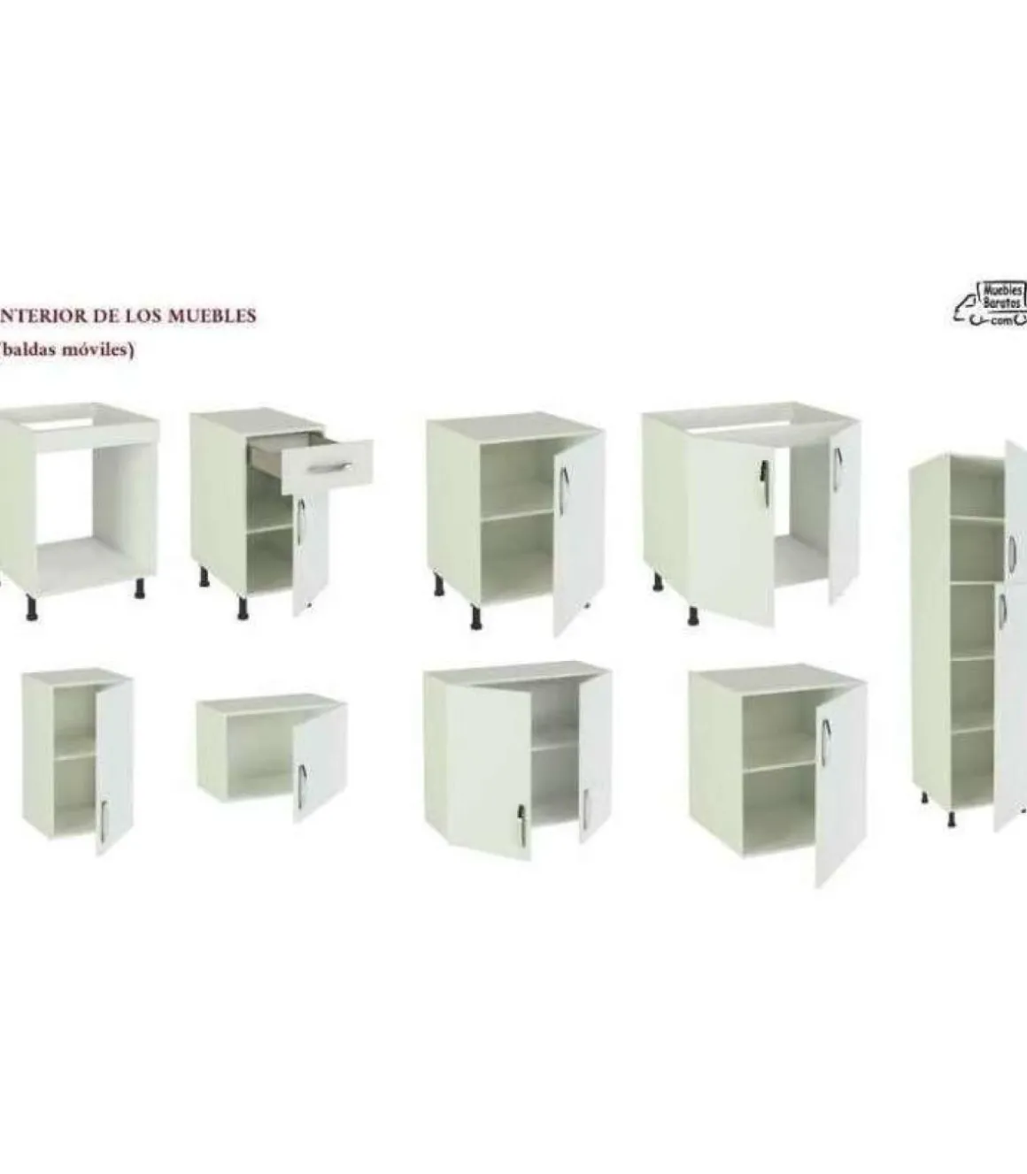 Cocina completa sin encimera y sin zocalo de 3 metros(ancho) color roble-blanco KIT-KIT