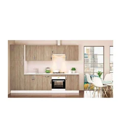Cocina completa sin zocalo y sin encimera de 3 metros(ancho) color roble cortez KIT-KIT