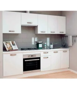 Cocina completa sin zocalo y sin encimera de 240 cm(ancho) color blanco KIT-KIT