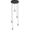 Colgante 5 luces,modelo Acebuche acabado negro/cuero 40 cm(alto)9 cm(ancho)9 cm(largo)