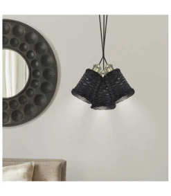 Colgante 3 luces modelo Alexia acabado negro 48 cm(alto)35 cm(ancho)35 cm(largo)