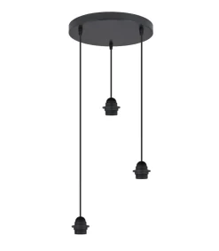 Colgante 3 luces modelo Larrue acabado negro 30 cm (alto)9 cm(ancho)9 cm(fondo)