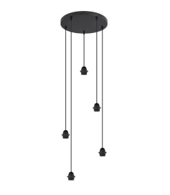 Colgante 5 luces modelo Larrue acabado negro 49 cm (alto)9 cm(ancho)9 cm(fondo)