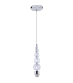 Colgante 1 luz modelo Versalles acabado cromo y metacrilato sin pantalla 30 cm(alto)13 cm(ancho)13 cm(largo)