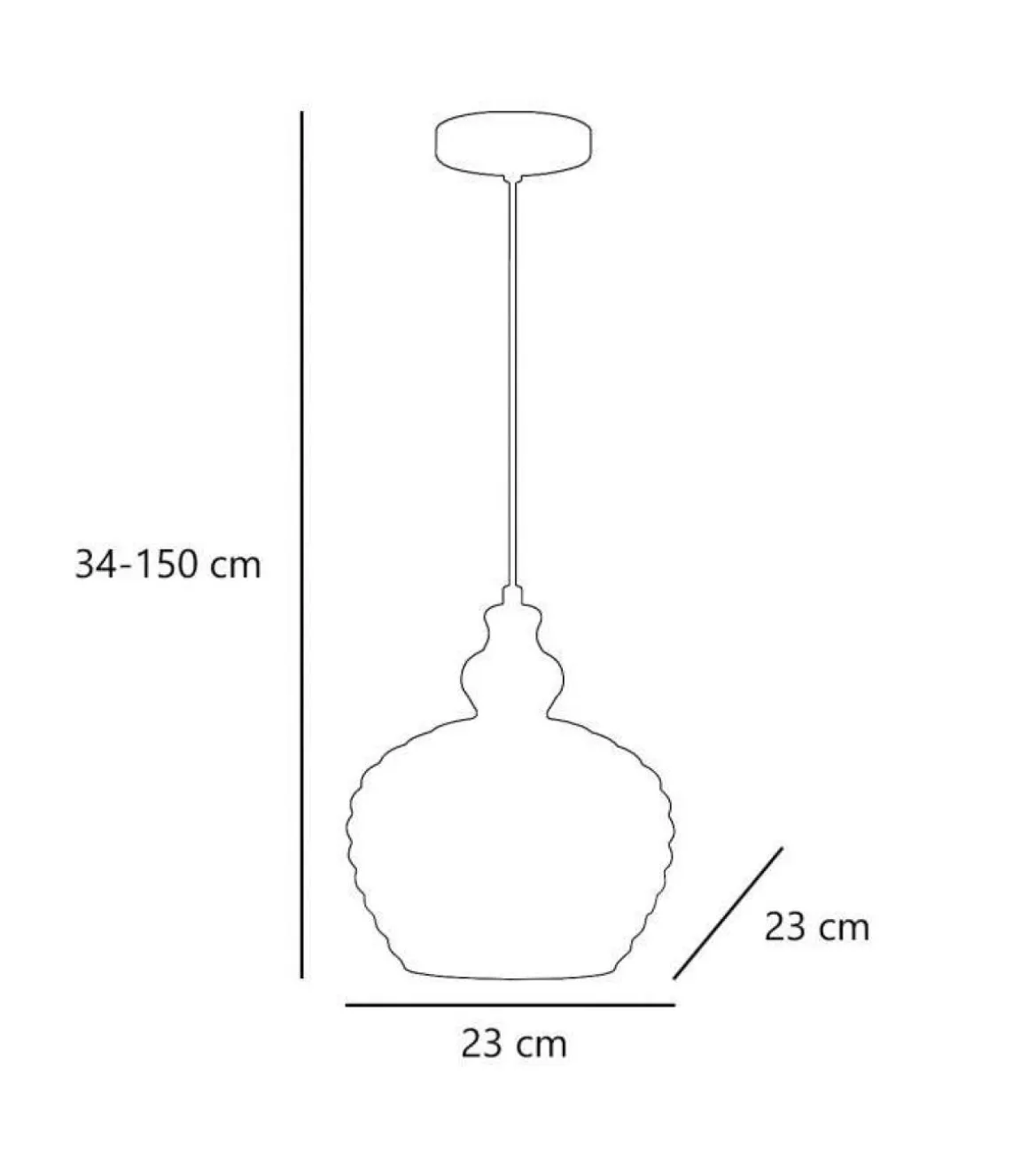 Colgante modelo Lucio acabado cuero 34/150 cm(alto) 23 cm(ancho)23 cm(fondo