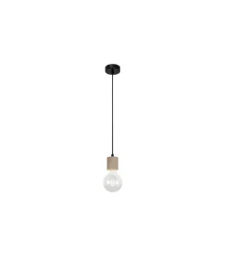 Colgante modelo LUGO acabado negro/natural, 14cm(alto) 8cm(ancho) 8cm(fondo)