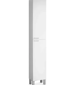 Columna alta Kris para baño de 2 puertas en acabado blanco brillo 182 cm(alto)30 cm(ancho)25 cm(largo)