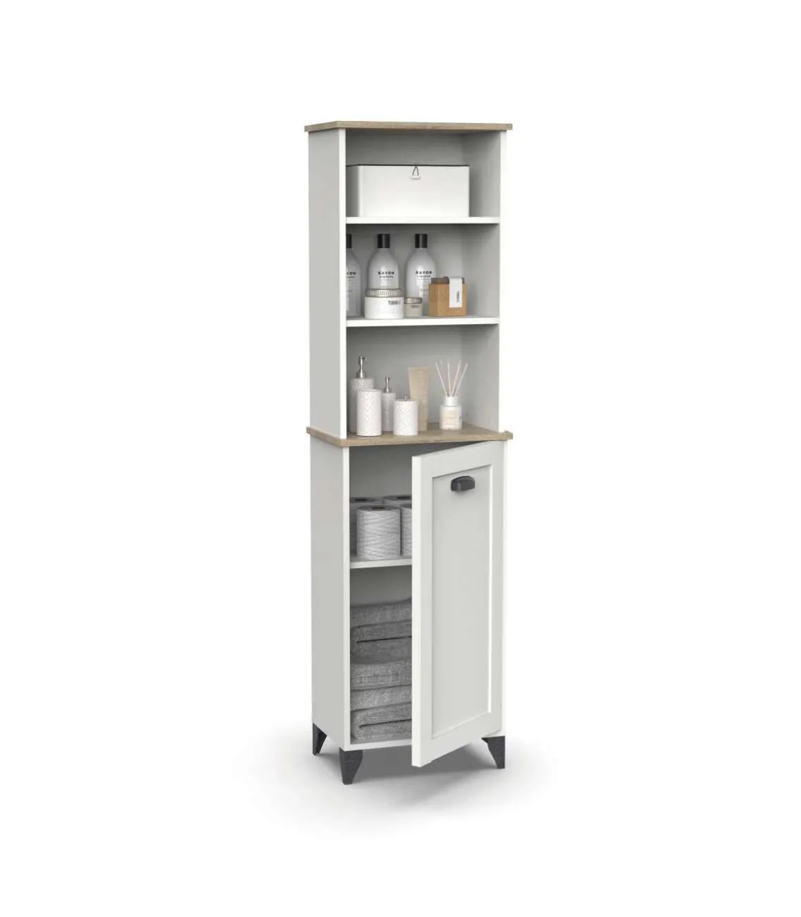 Columna de baño Toscana en acabado color blanco, 168cm(alto) 46.5cm(ancho) 31cm(largo)