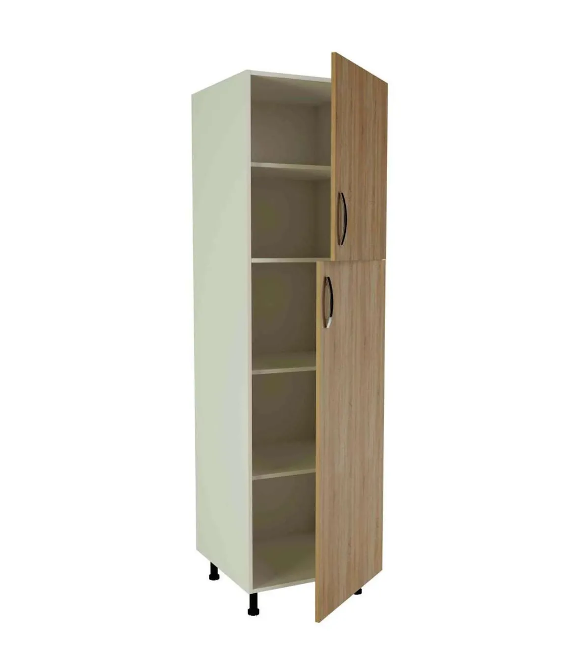 Columna de cocina de 2 puertas en roble cortez. 213 cm(alto)60 cm(ancho)60 cm(largo)