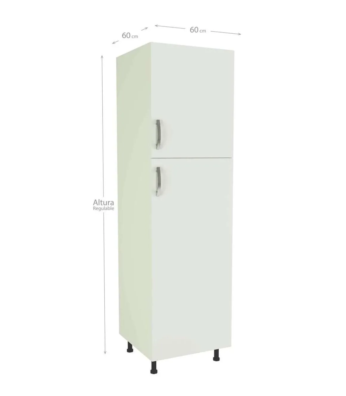 Columna de cocina de 2 puertas en blanco. 213 cm(alto)60 cm(ancho)60 cm(largo)