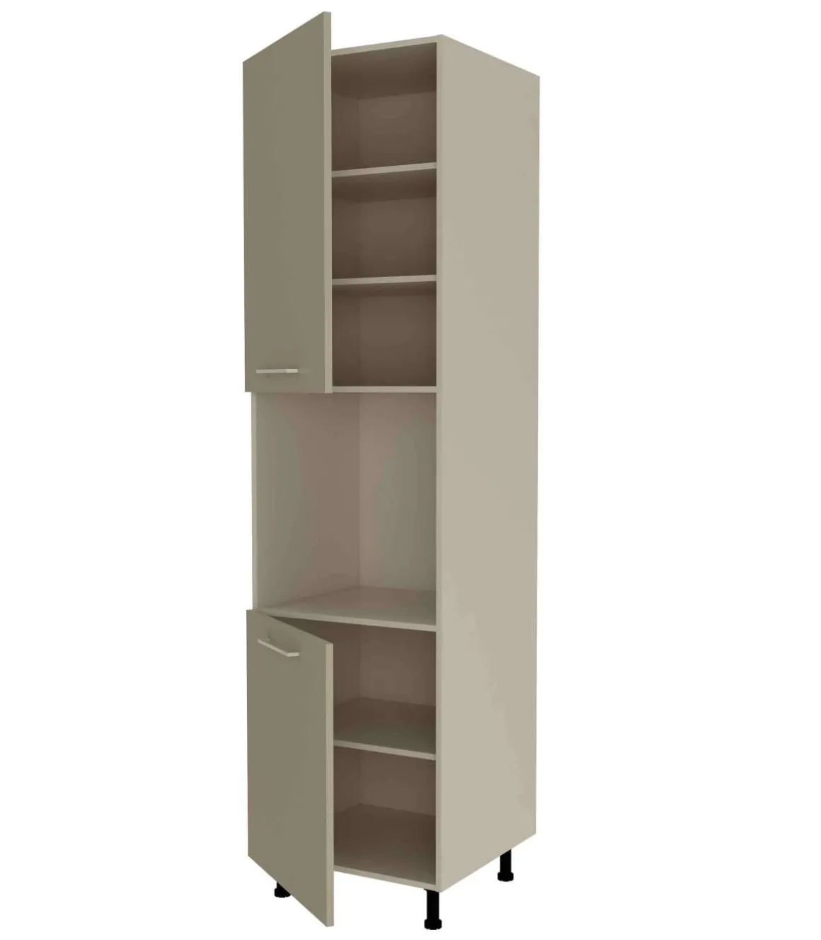 Columna horno con 2 puertas acabado en visón, 235 cm(alto)60 cm(ancho)60 cm(largo)