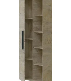 Columna suspendida Buñol para baño con una puerta y estantes acabado roble 135 cm(alto) 50 cm(ancho) 25 cm(largo)