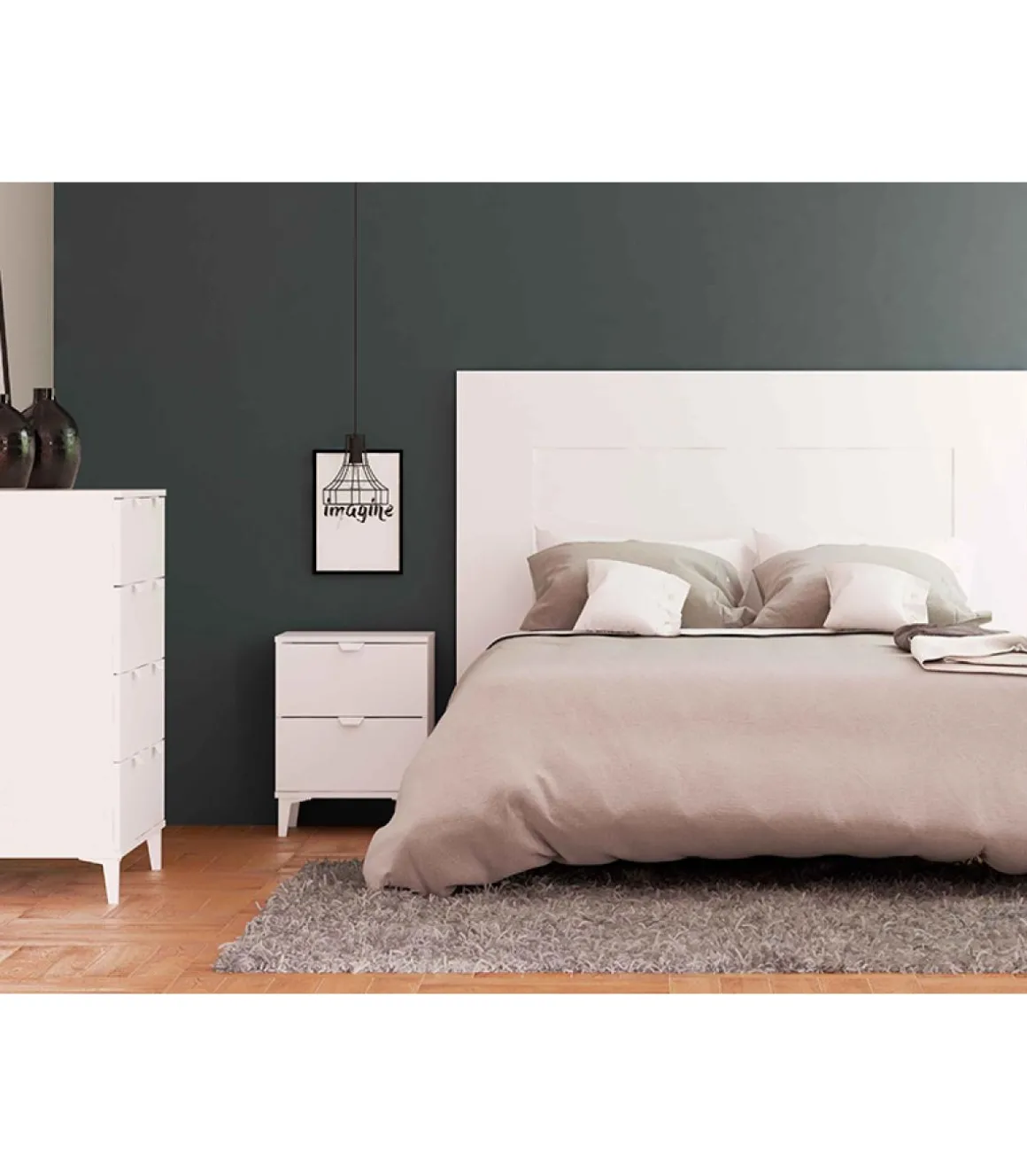 Comoda 4 cajones en acabado blanco 98 cm(alto)80 cm(ancho)48 cm(largo)