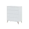 Comoda con 4 Cajones para Dormitorio Liss en Color Blanco Artik, 77,5 cm (Ancho) x 95 cm (Alto) x 40 cm (Fondo)