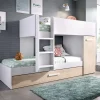 Conjunto de cama tren Orcera en blanco-natural 150 cm(alto)242 cm(ancho)111 cm(largo)