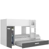 Conjunto de cama tren Orcera en blanco-grafito 150 cm(alto)243 cm(ancho)111 cm(largo)