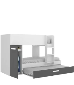 Conjunto de cama tren Torreblascopedro en blanco-grafito 150 cm(alto)271 cm(ancho)111 cm(largo)